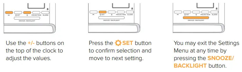 LA CROSSE TECHNOLOGY 616A-1413 Projection Alarm Clock fig2