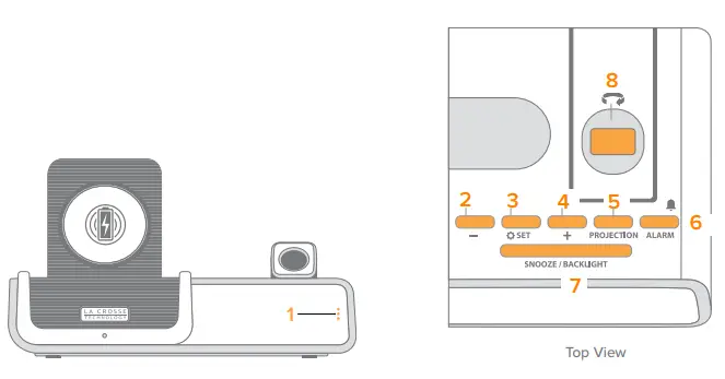 LA CROSSE TECHNOLOGY 616A-1413 Projection Alarm Clock fig3