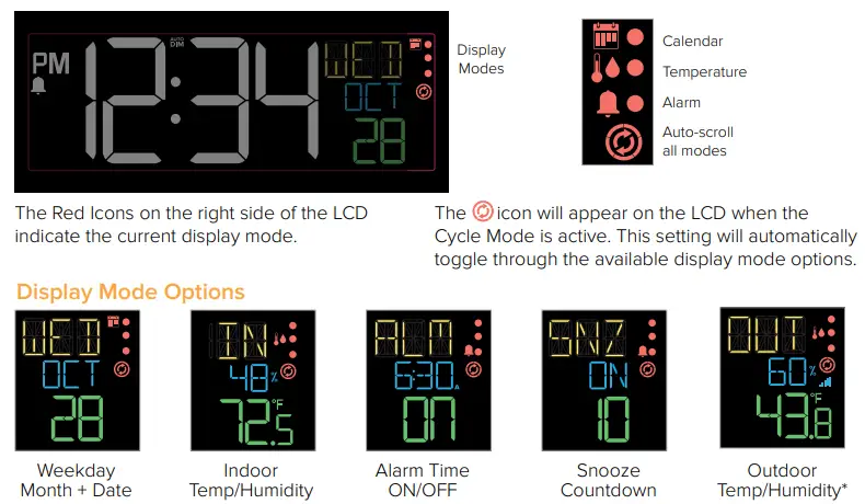 LA CROSSE TECHNOLOGY 616A-1413 Projection Alarm Clock fig9
