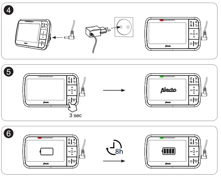 Alecto DVM149 Video Baby Monitor with 4.3 Inch Colour Display - 4