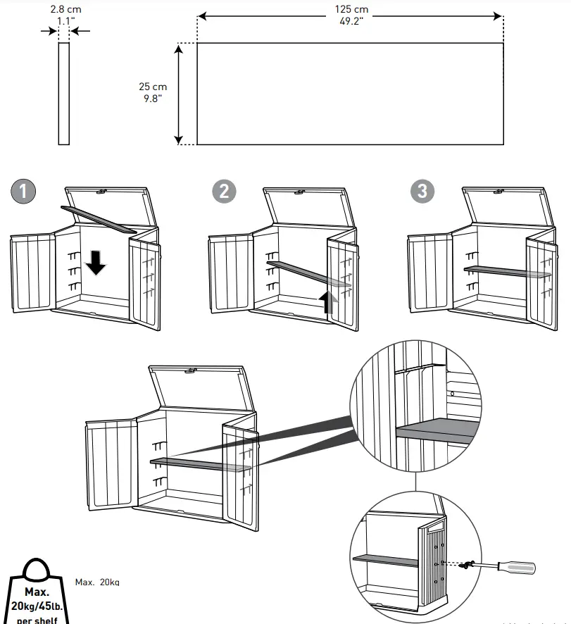 KeTeR 29155194 Store-It-Out Midi Wood Effect Garden Storage Box - fig 14