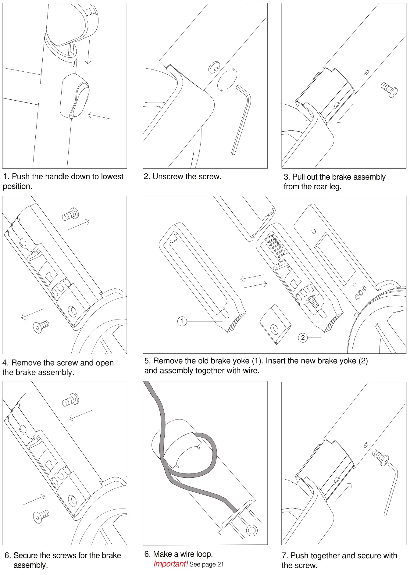 TRUST CARE 370772 Outdoor Rollator - Exchange of brake yoke
