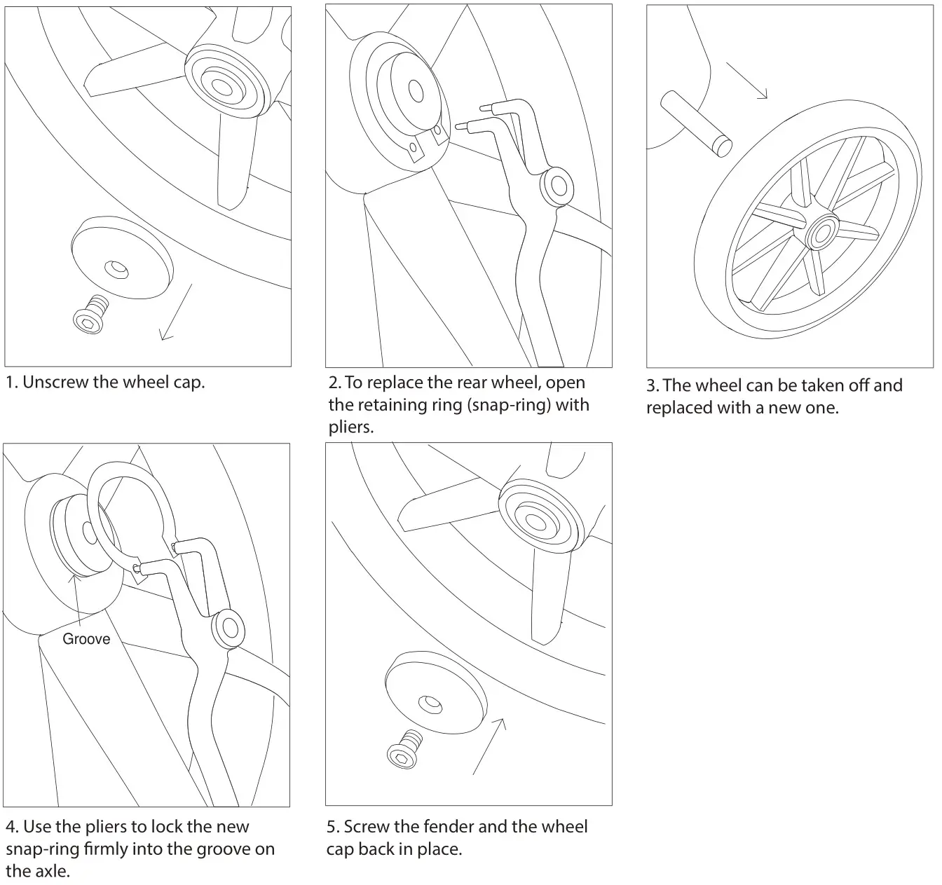 TRUST CARE 370772 Outdoor Rollator - Exchange of front or rear wheel