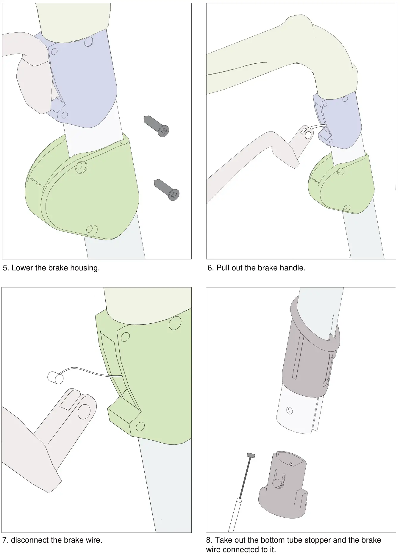 TRUST CARE 370772 Outdoor Rollator - Page 2. Disassembling the handle assemble
