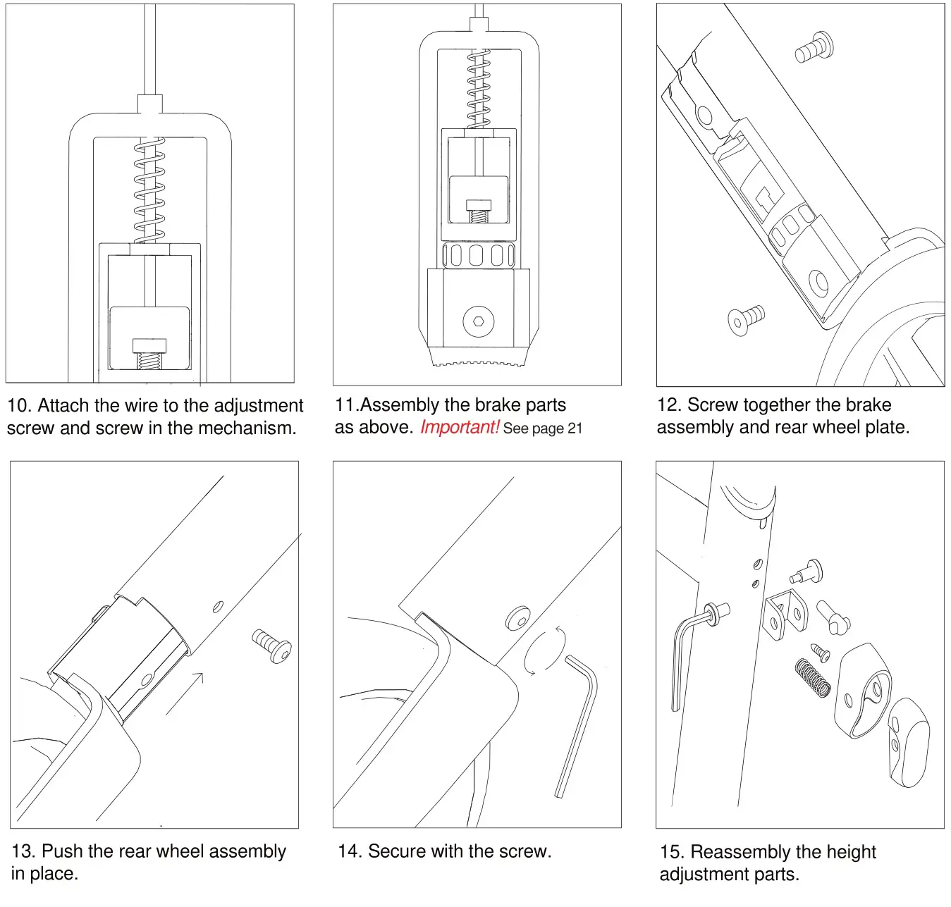 TRUST CARE 370772 Outdoor Rollator - Page 2. Exchange of brake wire