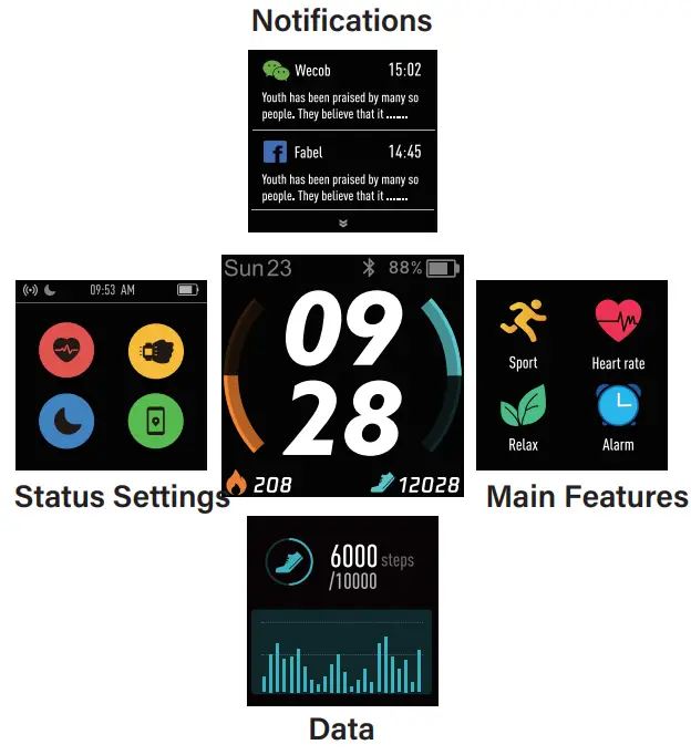 v fitness ID205G Tracktivity GPS Smart Watch - 8