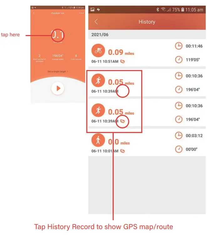 v fitness ID205G Tracktivity GPS Smart Watch - 9