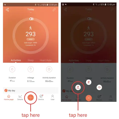 v fitness ID205G Tracktivity GPS Smart Watch - using app