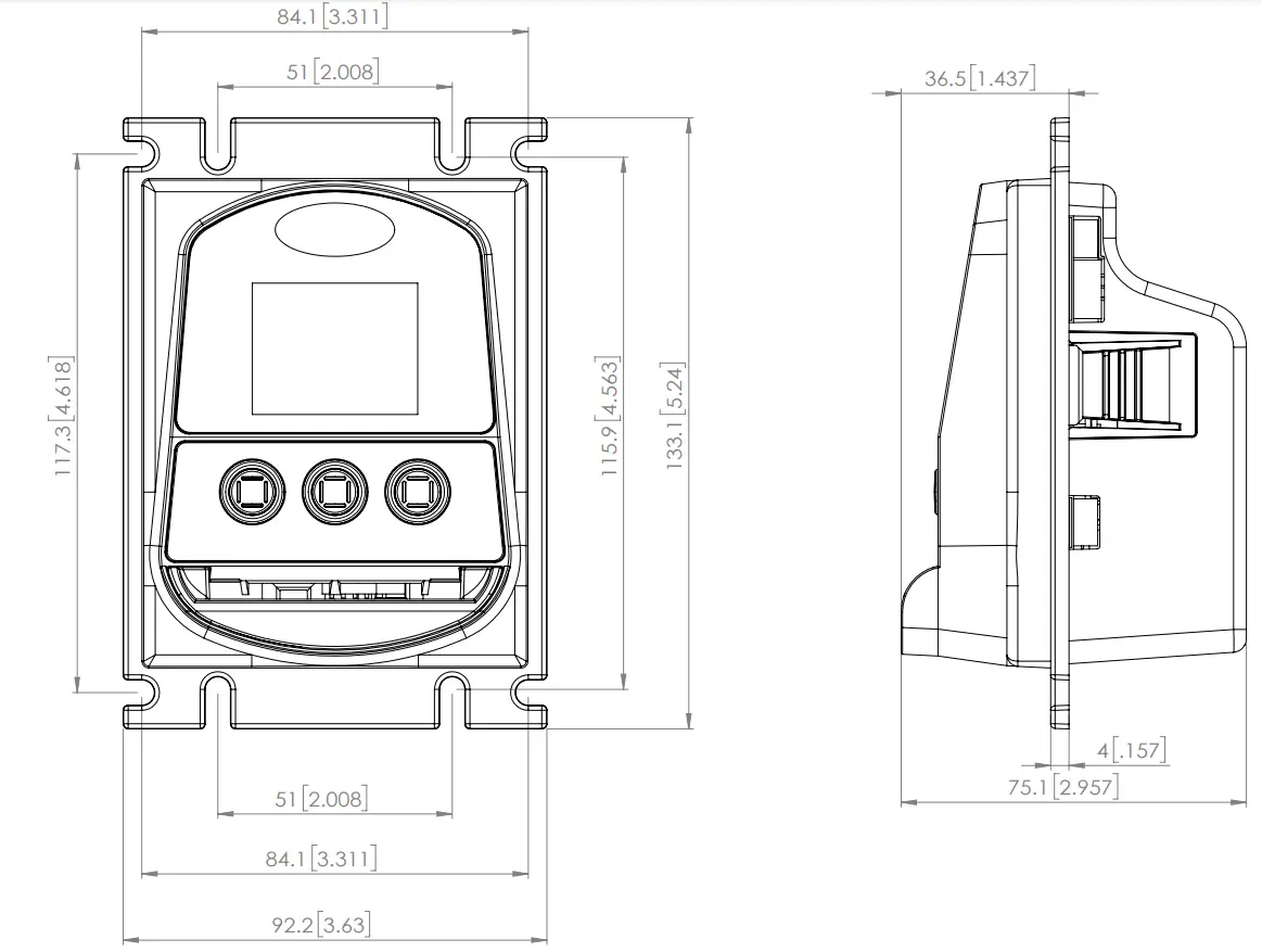 TOP CMS505 Card Reader - Product Dimension