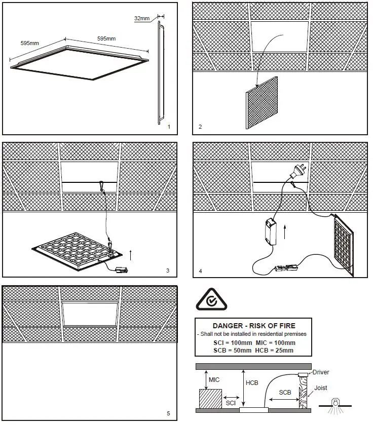 ROBUS RDL30406060UGR-01 LED Backlit 600x600cm Low Flicke 1