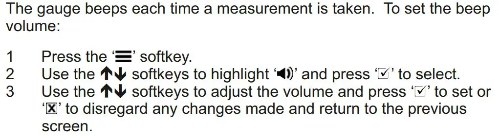 elcometer 415 Paint powder Gauge measuring on smooth surface User Guide - Setting the beep volume