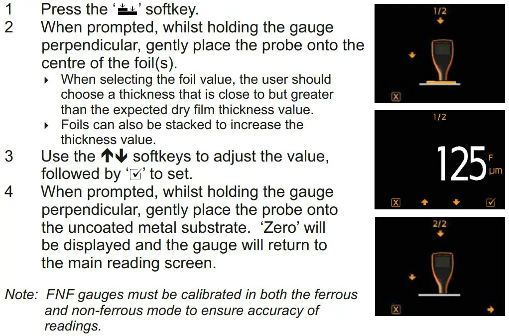 elcometer 415 Paint powder Gauge measuring on smooth surface User Guide - Using smooth calibration