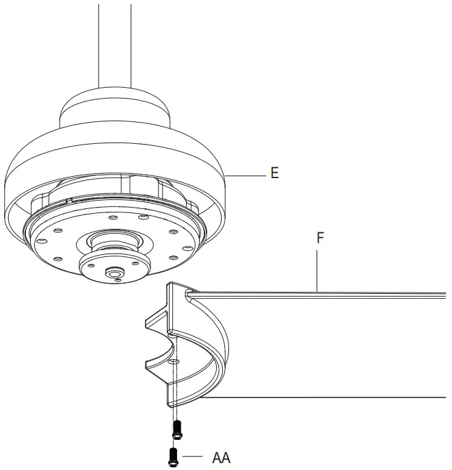 Attaching the fan blades