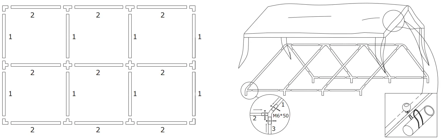 COSTWAY AW10007YW 10x20 ft Heavy Duty Carport Portable Garage Party Tent - fig2