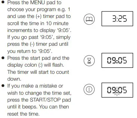 KENWOOD BM250 Bread Maker Instruction Manual - delay timer