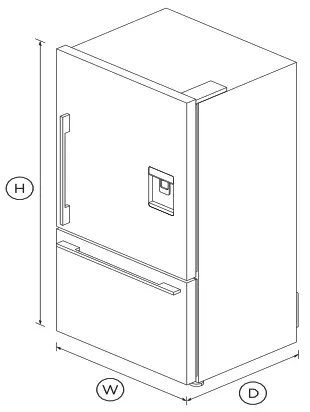 FISHER PAYKEL RF170WDRX5N Freestanding Refrigerator Freezer - DIMENSIONS