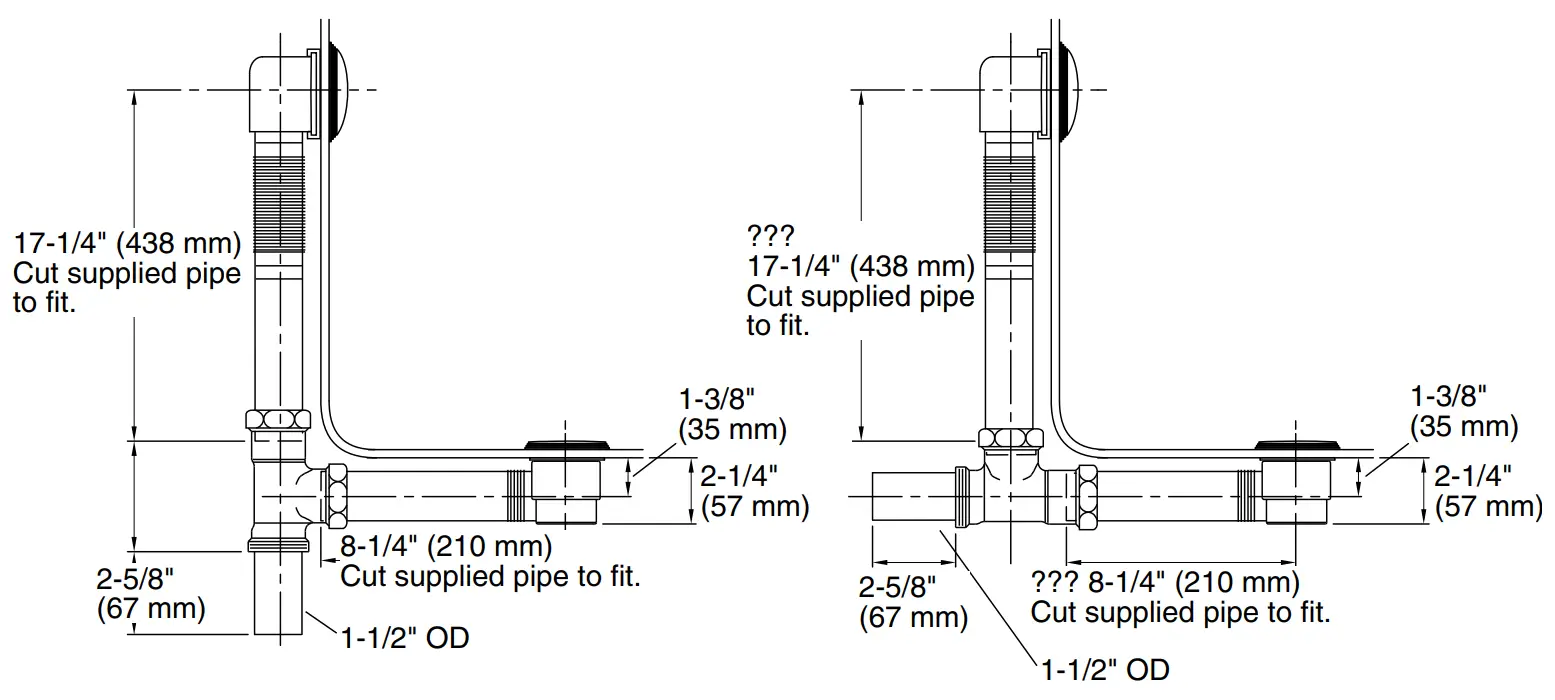 KOHLER K 7259 Clearflo Brass Toe Tap Bath Drain - fig 1