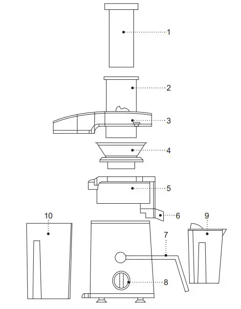 BRAYER BR1702 Centrifugal Juicer - DESCRIPTION