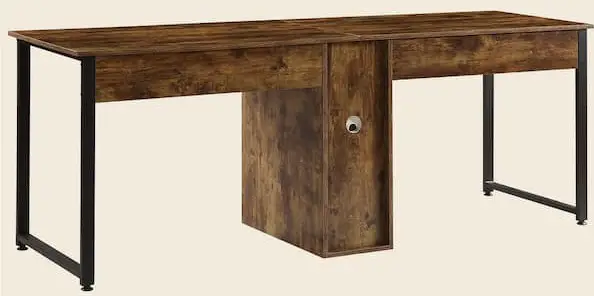 THE HOME DEPOT D01-CD012 2-Person Computer Desk for Home Office with Storage Shelves