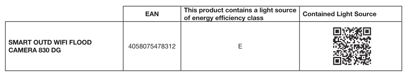 LEDVANCE 4058075478312 Smart Plus Wifi Flood Camera - SMART OUTD WIFI FLOOD CAMERA 830 DG