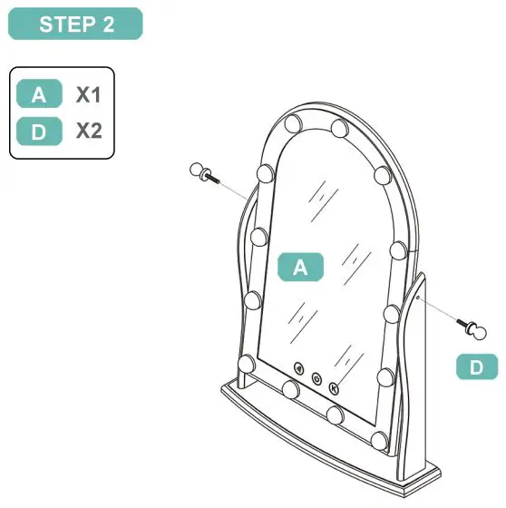 LUXFURNI Starry9 USB LED Makeup Mirror User Manual - Assembly