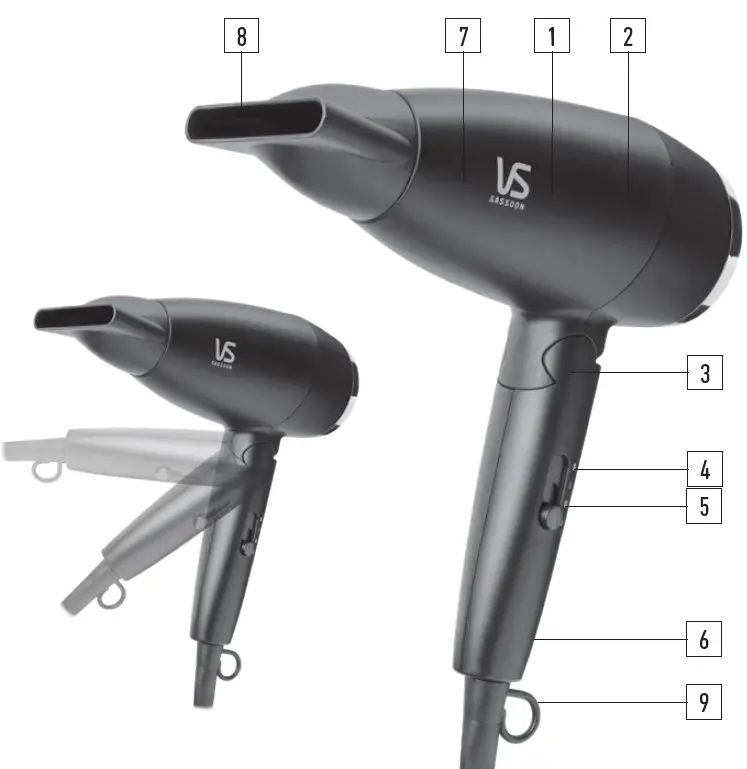 VS SASSOON VSD374A Pro Wanderlust Dryer 2