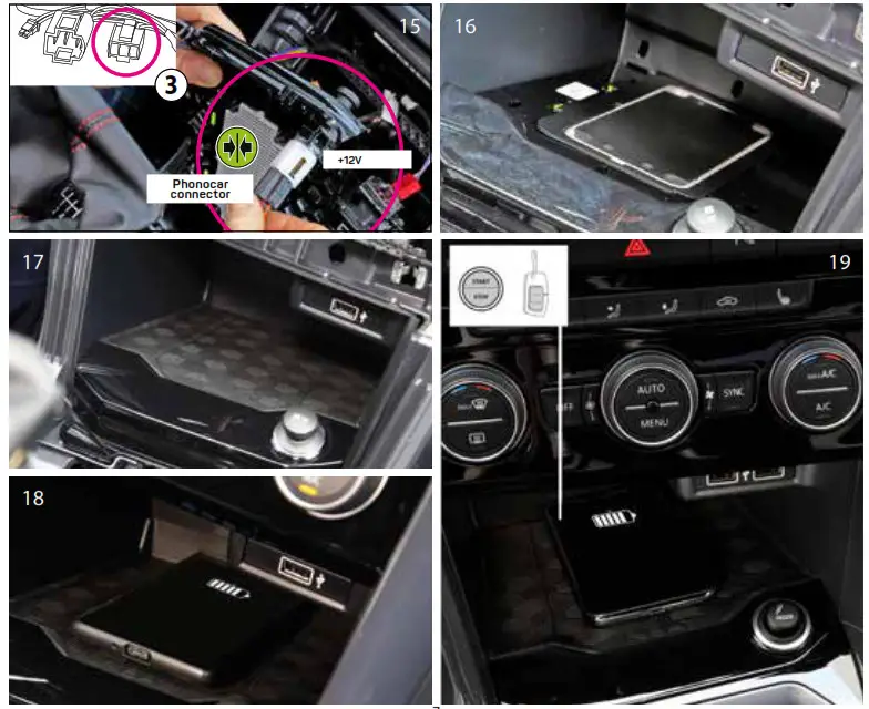 Phonocar 05728 VOLKSWAGEN Fast Wireless Charging Tray - 6