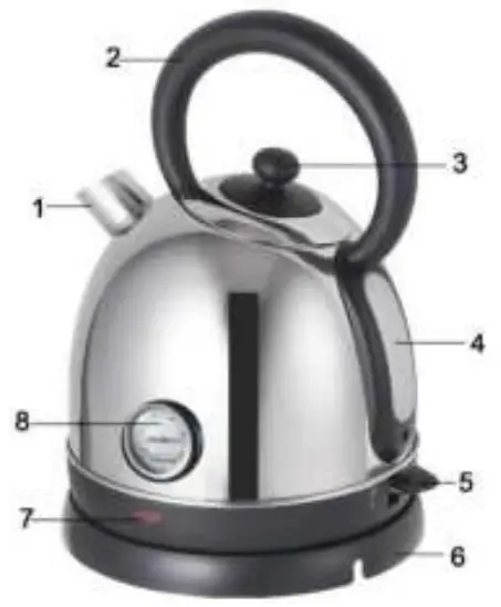 AREBOS AR HE WKR 3000W Retro Electric Kettle - Operation Instructions