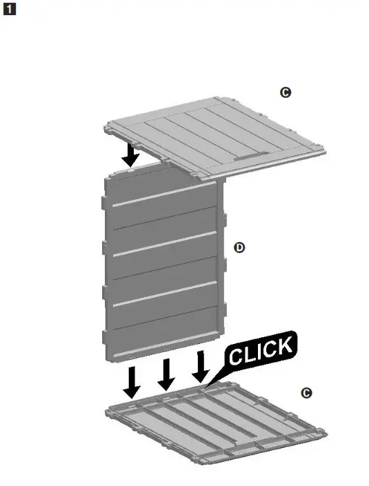 Honey Can Do STO-09659 30 Gal. Brown Resin Deck Box - ASSEMBLY