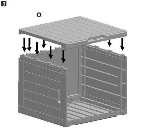 Honey Can Do STO-09659 30 Gal. Brown Resin Deck Box - ASSEMBLY3