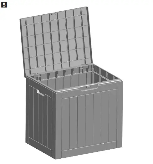 Honey Can Do STO-09659 30 Gal. Brown Resin Deck Box - ASSEMBLY4