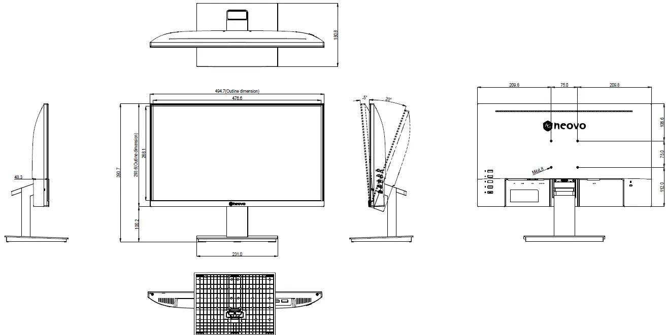 AG Neovo LA-2202 22 Inch Full HD LCD Monitor 17