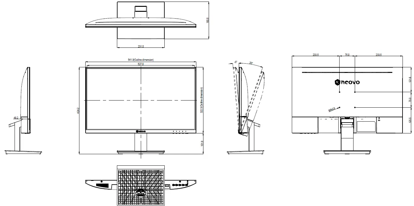 AG Neovo LA-2202 22 Inch Full HD LCD Monitor 18