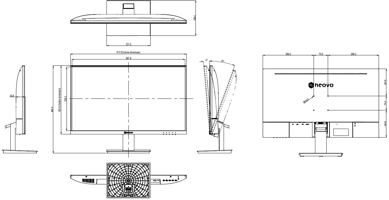 AG Neovo LA-2202 22 Inch Full HD LCD Monitor 19