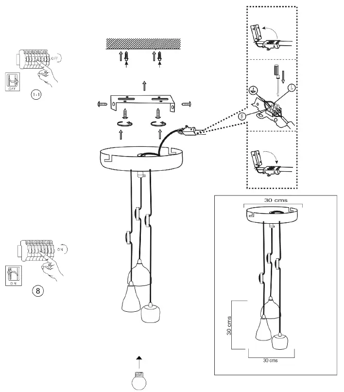 QAZQA 94635 Design Hanging Lamp Zinc With 3 Light Points fig 1