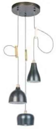 QAZQA 94635 Design Hanging Lamp Zinc With 3 Light Points product