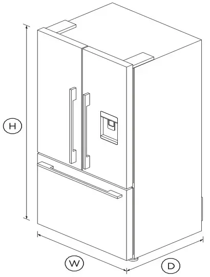 FISHER PAYKEL RF522ADUX5 Freestanding French Door Refrigerator Freezer - Figure