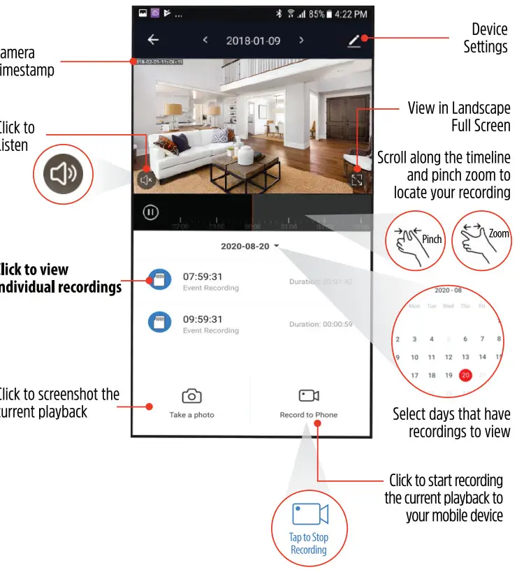 Energizer Indoor Fixed Camera EIX1-1002 - controls