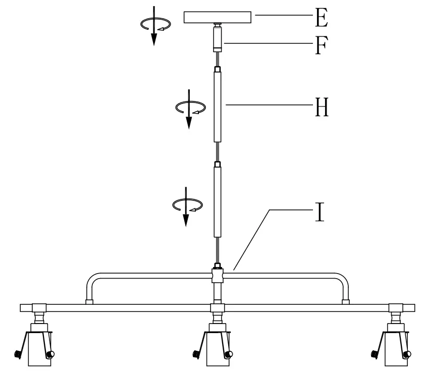 ZEVNI A04934H3 Kasper 3 Light Black Gold Industrial Chandelier - fig 3