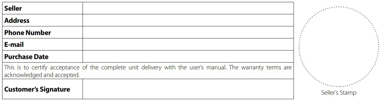 BLAUBERG Clean Box(-I) 100 Panel Filters Filter Box User Manual - SELLER INFORMATION