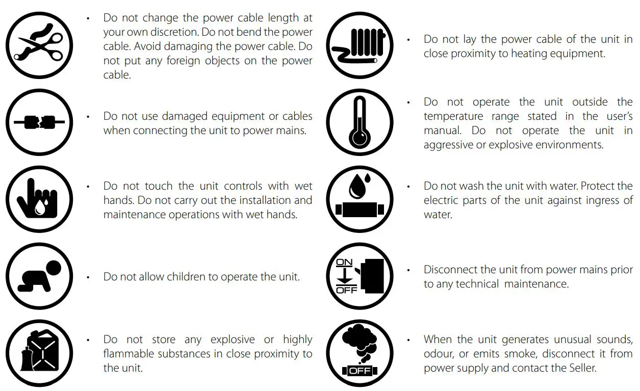 BLAUBERG Clean Box(-I) 100 Panel Filters Filter Box User Manual - UNIT INSTALLATION AND OPERATION SAFETY PRECAUTIONS