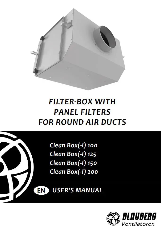 BLAUBERG Clean Box(-I) 100 Panel Filters Filter Box User Manual