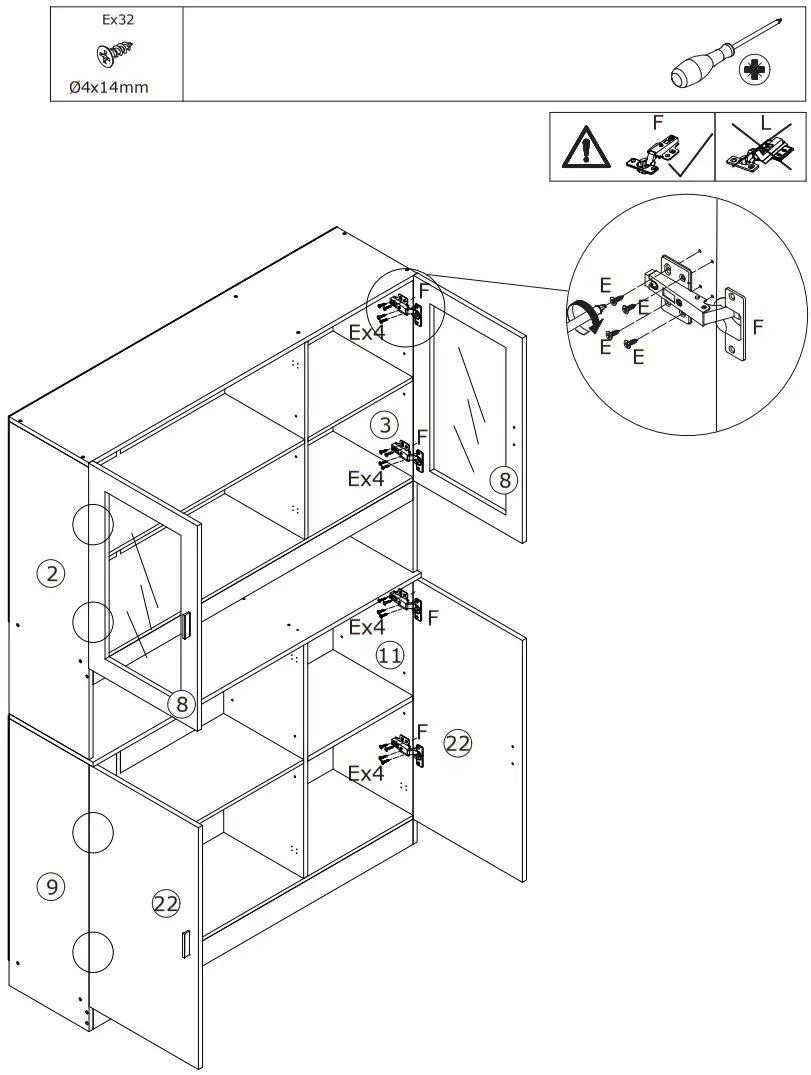 FUFU GAGA LJY KF210162 01 Kitchen Pantry Cabinet Storage Hutch with Microwave Stand - Figure 30
