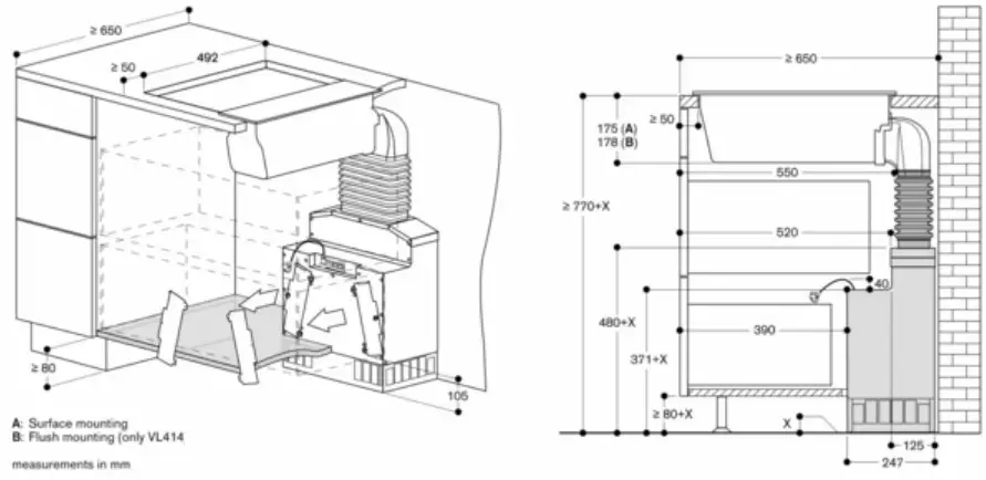 GAGGENAU VL200120 200 Series Vario Downdraft Ventilation - Figure 1