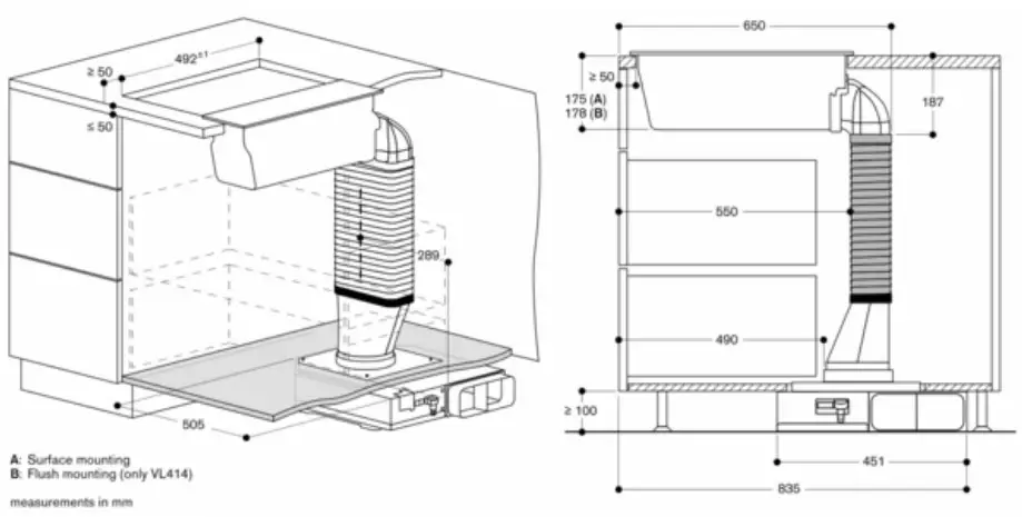 GAGGENAU VL200120 200 Series Vario Downdraft Ventilation - Figure 2