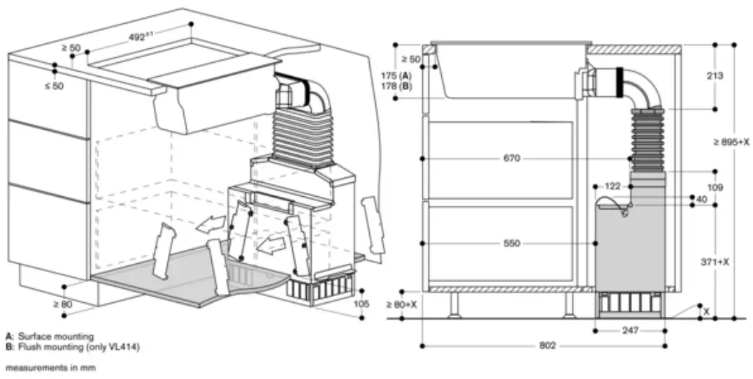 GAGGENAU VL200120 200 Series Vario Downdraft Ventilation - Figure 3