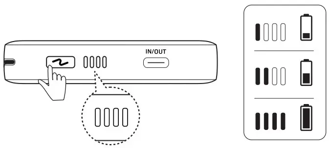 InfinityLAB INSTANTGO 5000 Built In USB C Cable - BATTERY INDICATION