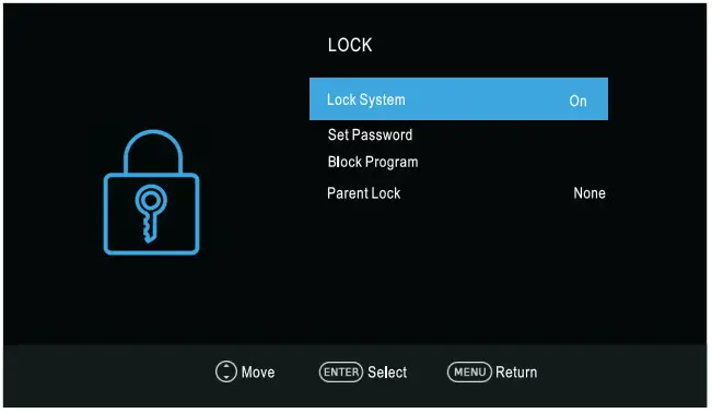 CHiQ L40G5W 40 Inch Full HD LED TV - Lock Menu