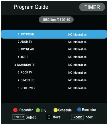 CHiQ L40G5W 40 Inch Full HD LED TV - Program guide