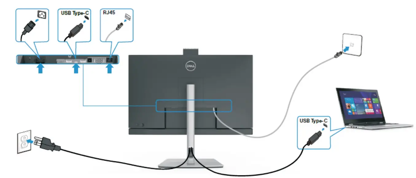 Connecting the monitor for RJ45 Cable (Optional)